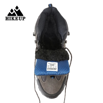 HIKEUP New Men‘s Hiking Shoes Leather Outdoor Sneakers for Men Trekking Boots Male Camping Hunting Mens Tactical Ankle Boots