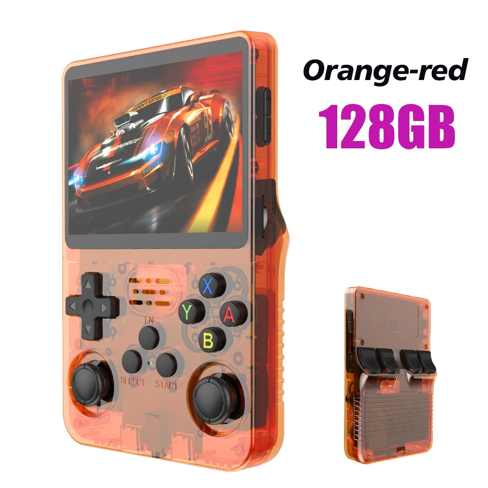 128G Open Source R36S Retro Handheld-Videospielkonsole Linux-System 3,5-Zoll-IPS-Bildschirm Tragbarer Taschenvideoplayer 64GB Spiele