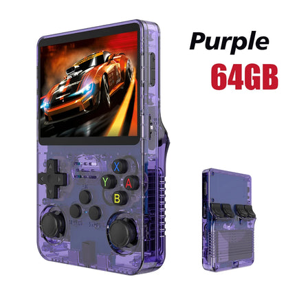 128G Open Source R36S Retro Handheld Video Game Console Linux System 3.5 Inch IPS Screen Portable Pocket Video Player 64GB Games