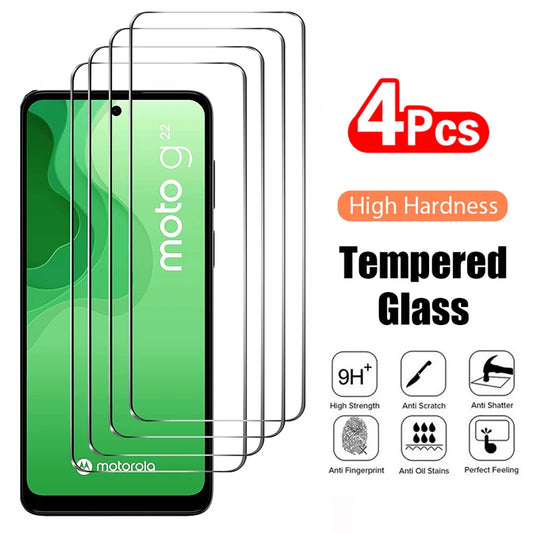 4PCS Tempered Glass for Motorola Moto G10 G20 G30 G50 G60 G100 G200 G31 G41 G51 G71 G22 G52 G82 E40 E20 Screen Protector Film