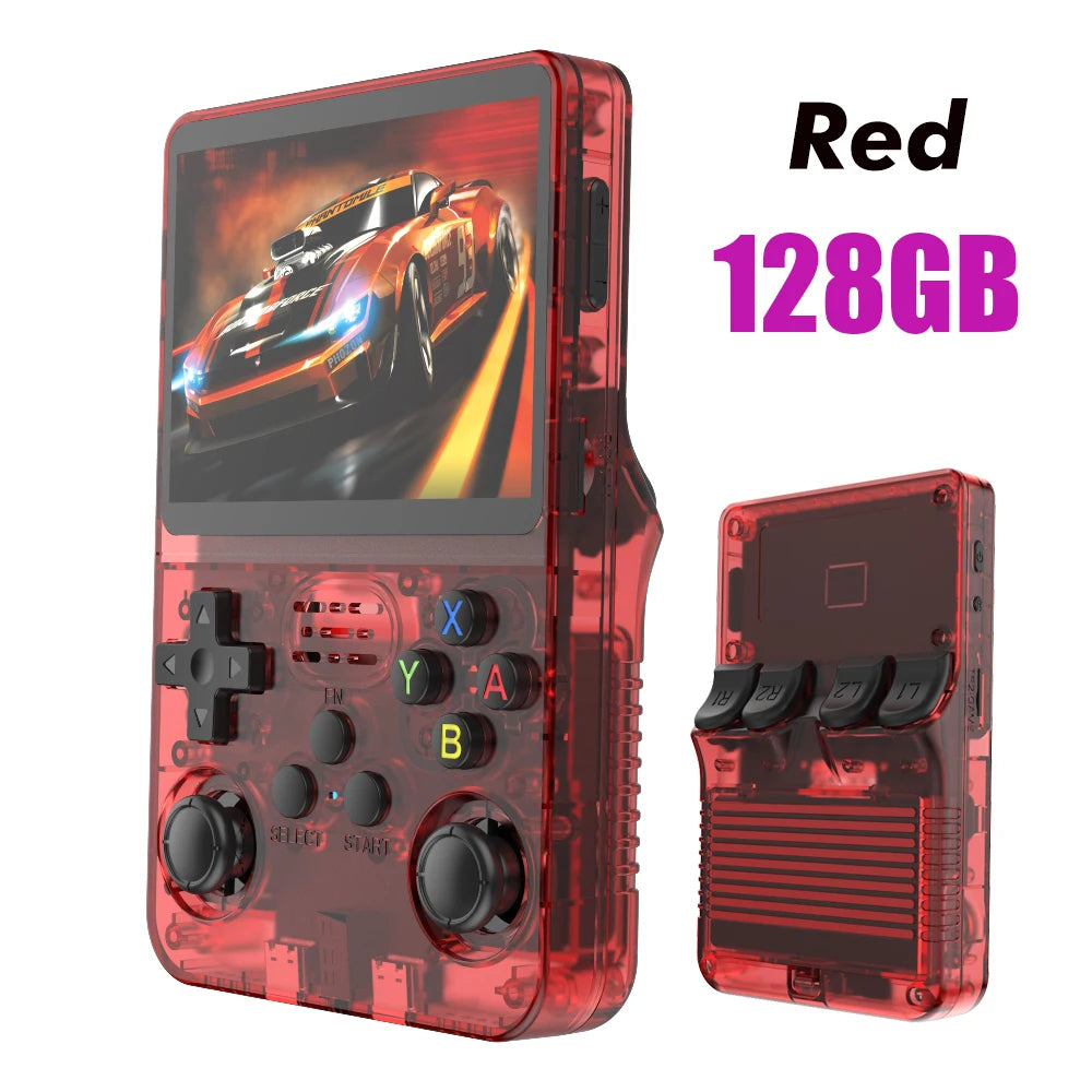 128G Open Source R36S Retro Handheld Video Game Console Linux System 3.5 Inch IPS Screen Portable Pocket Video Player 64GB Games