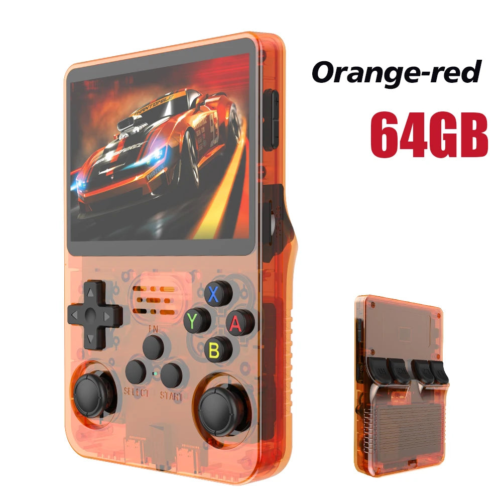 128G Open Source R36S Retro Handheld-Videospielkonsole Linux-System 3,5-Zoll-IPS-Bildschirm Tragbarer Taschenvideoplayer 64GB Spiele