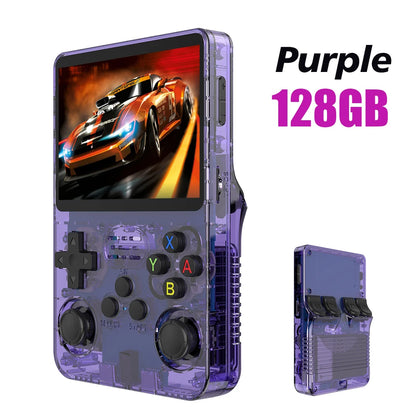 128G Open Source R36S Retro Handheld-Videospielkonsole Linux-System 3,5-Zoll-IPS-Bildschirm Tragbarer Taschenvideoplayer 64GB Spiele