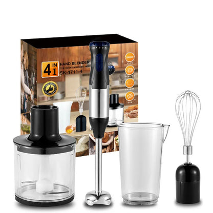 Hand Immersion Blender 1000W Powerful 4-in-1,Stainless Steel Stick Food Mixer,700ml Mixing Beaker,500ml Processor,Whisk