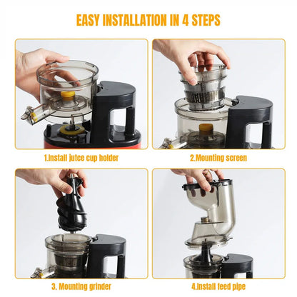 Electric Juicer Machine wide Feed fall Slow Masticating Juicer For Fruit and vegtable Kitchen Home Blender Orange Juice Maker