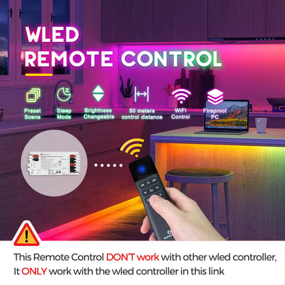 WLED Controller ESP32 with Microphone Sound Reactive Music Sync 5V 12V 24V WLED Remote Control Optional, Work with Alexa