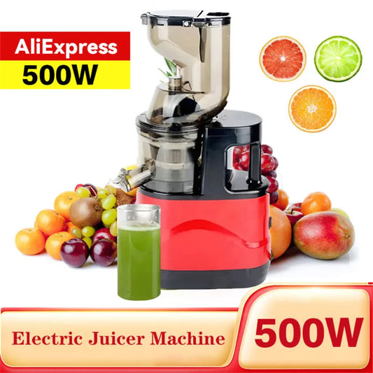 Electric Juicer Machine wide Feed fall Slow Masticating Juicer For Fruit and vegtable Kitchen Home Blender Orange Juice Maker