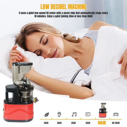 Electric Juicer Machine wide Feed fall Slow Masticating Juicer For Fruit and vegtable Kitchen Home Blender Orange Juice Maker