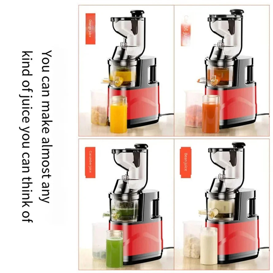 Electric Juicer Machine wide Feed fall Slow Masticating Juicer For Fruit and vegtable Kitchen Home Blender Orange Juice Maker