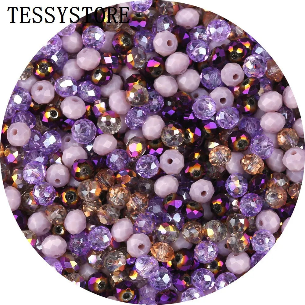 4mm/6mm Austria Faceted Crystal Beads High Quality Multicolor Loose Spacer Round Glass Beads For Jewelry Making Diy Accessories