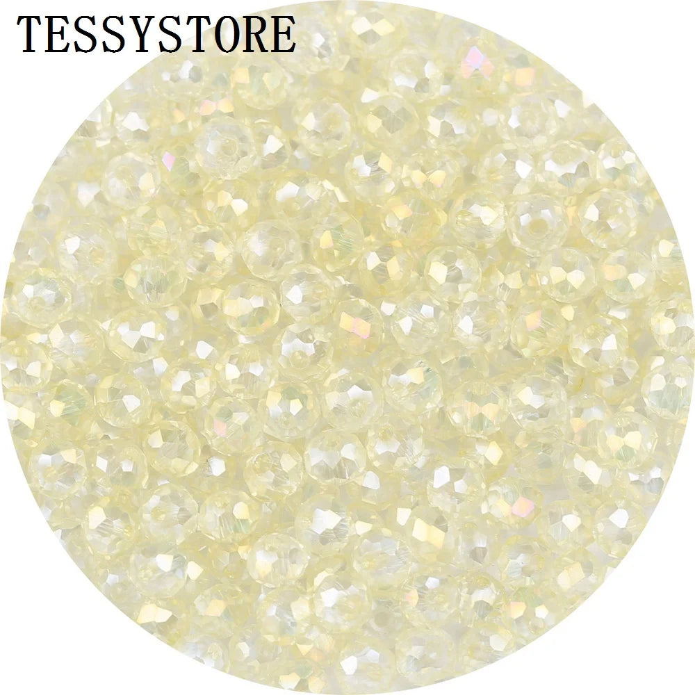 4mm/6mm Austria Faceted Crystal Beads High Quality Multicolor Loose Spacer Round Glass Beads For Jewelry Making Diy Accessories