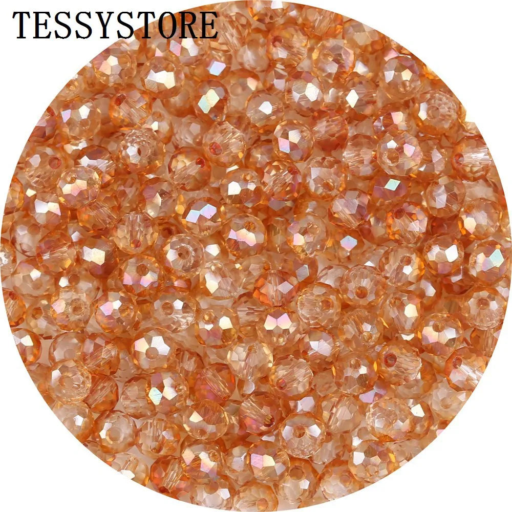 4mm/6mm Austria Faceted Crystal Beads High Quality Multicolor Loose Spacer Round Glass Beads For Jewelry Making Diy Accessories