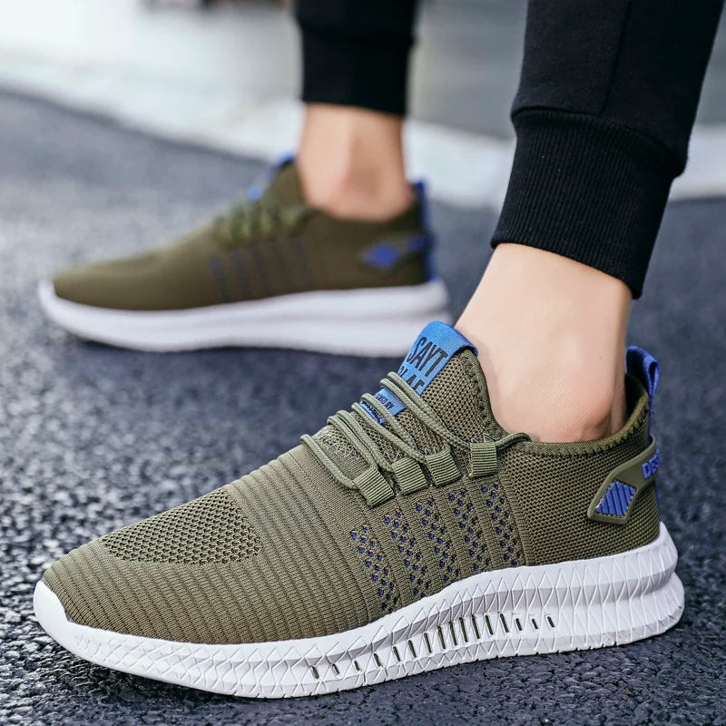 Fashion Sneakers Lightweight Men Casual Shoes Breathable Male Footwear Lace Up Walking Shoe