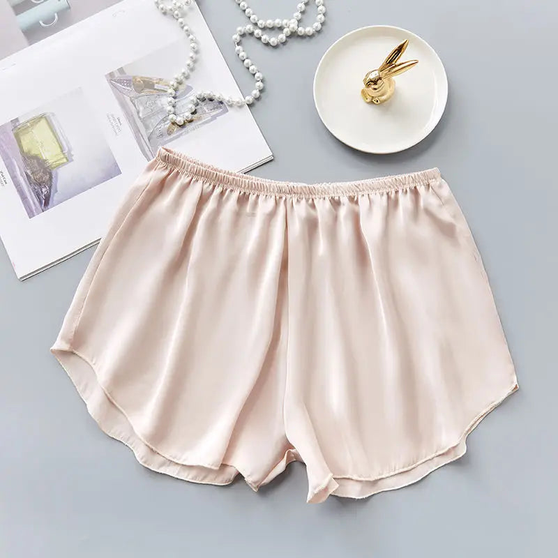 Fashion Ice Silk Safety Pants Women Summer Sexy Cool Comfort Sleep Bottoms Simple Home Shorts Ladies Pajama Shorts Underwear