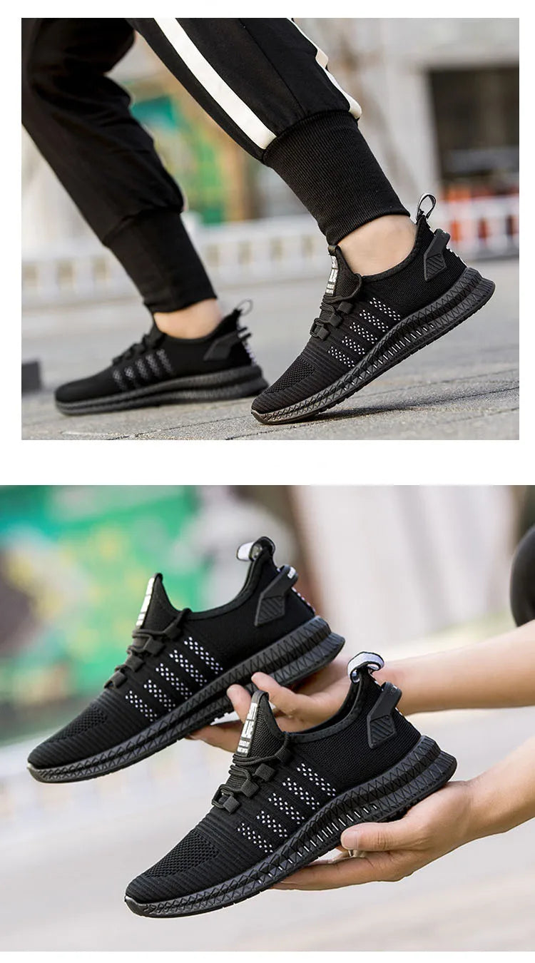 Fashion Sneakers Lightweight Men Casual Shoes Breathable Male Footwear Lace Up Walking Shoe