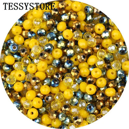 4mm/6mm Austria Faceted Crystal Beads High Quality Multicolor Loose Spacer Round Glass Beads For Jewelry Making Diy Accessories