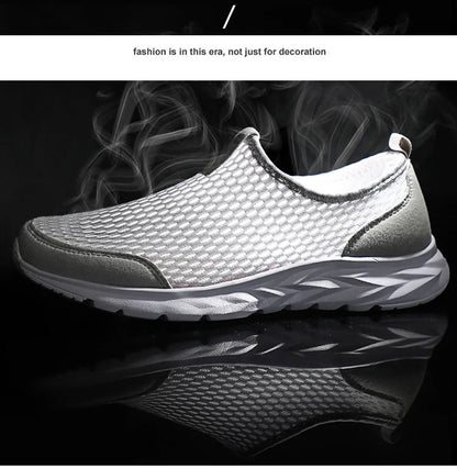 Summer Mesh Men Shoes Sneakers Breathable Flat Shoes Slip-on Sport Trainers Comfortable Lightweight Men Shoes Zapatillas Hombre