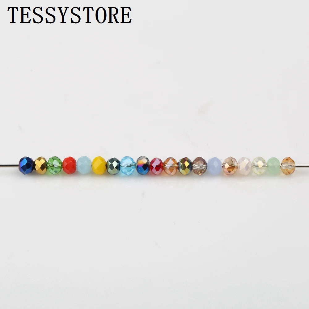 4mm/6mm Austria Faceted Crystal Beads High Quality Multicolor Loose Spacer Round Glass Beads For Jewelry Making Diy Accessories