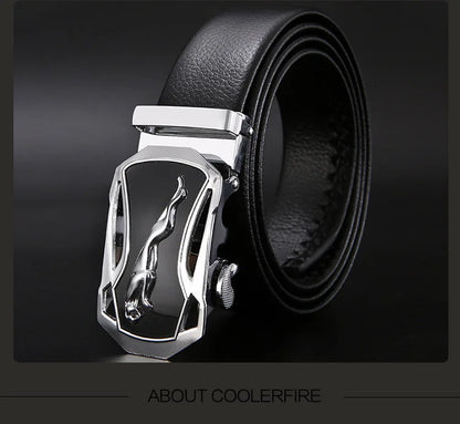 Men Belt Metal Luxury Brand Automatic Buckle Leather High Quality Belts for Men Business Work Casual Strap ZDP001A