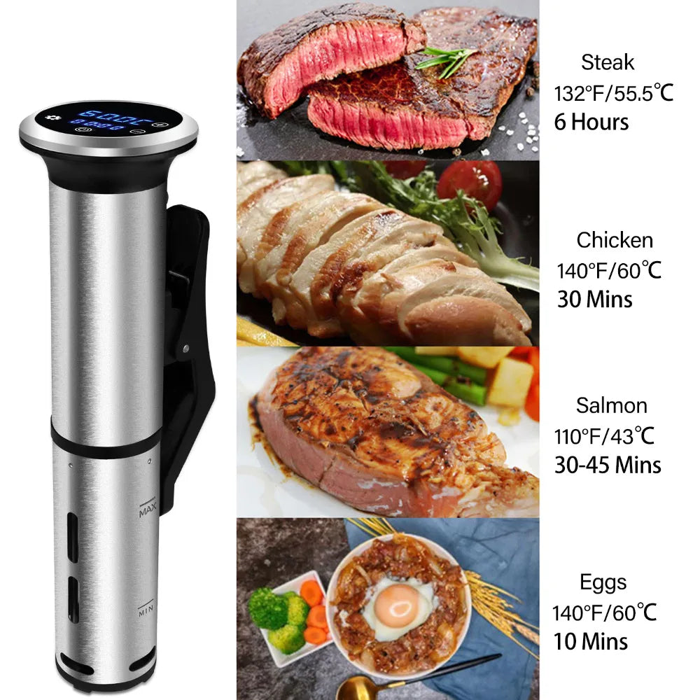 Biolomix 2nd Generation Stainless Steel Sous Vide Cooker IPX7 Waterproof Digital Accurate Immersion Circulator Machine