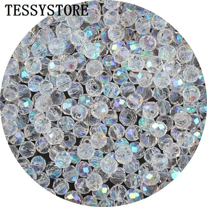 4mm/6mm Austria Faceted Crystal Beads High Quality Multicolor Loose Spacer Round Glass Beads For Jewelry Making Diy Accessories