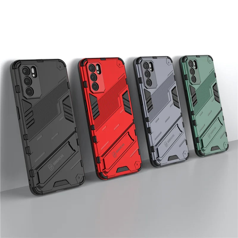 For Oppo Reno6 5G Case Reno 6 Pro 5G Cover Shockproof Bumper Bracket KickStand Holder Full Protect Armor Phone Case Reno 6 5G