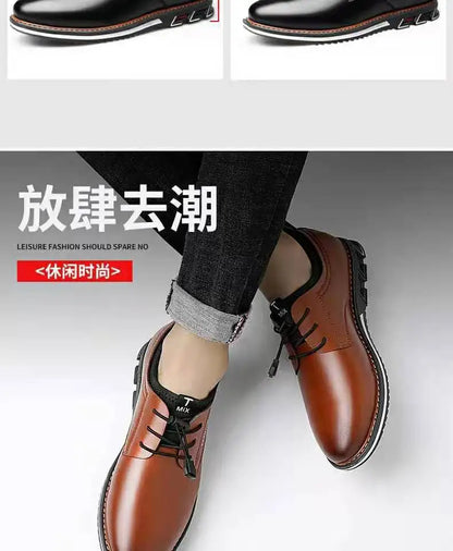 2021British Casual Single Shoes Leather Shoes Formal Shoes New Men Shoes Leather Cowhide Leather Shoes Men Comfortable Low-top