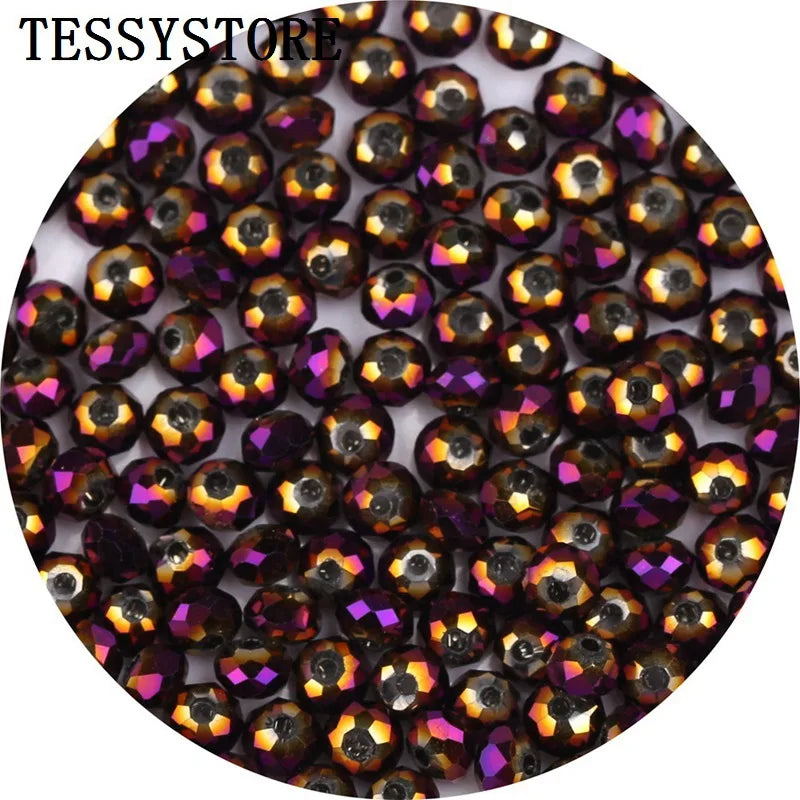 4mm/6mm Austria Faceted Crystal Beads High Quality Multicolor Loose Spacer Round Glass Beads For Jewelry Making Diy Accessories