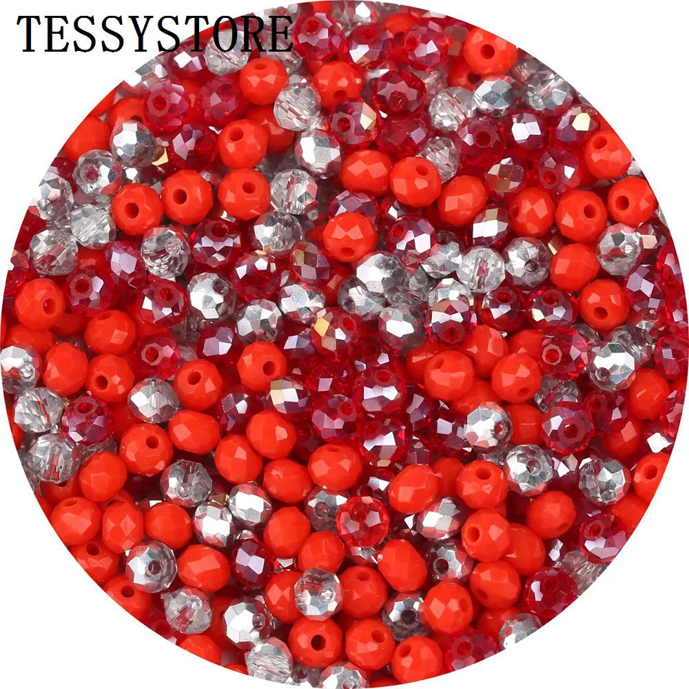 4mm/6mm Austria Faceted Crystal Beads High Quality Multicolor Loose Spacer Round Glass Beads For Jewelry Making Diy Accessories