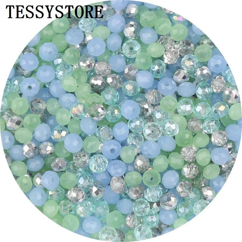 4mm/6mm Austria Faceted Crystal Beads High Quality Multicolor Loose Spacer Round Glass Beads For Jewelry Making Diy Accessories