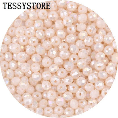 4mm/6mm Austria Faceted Crystal Beads High Quality Multicolor Loose Spacer Round Glass Beads For Jewelry Making Diy Accessories