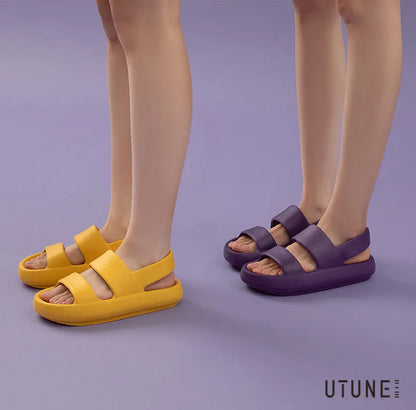 UTUNE Women Sandals Summer Platform Shoes Beach Outside EVA Slides Slippers Men Soft Thick Sole Non-slip Indoor Plus Size 42 43