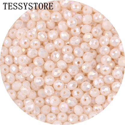 4mm/6mm Austria Faceted Crystal Beads High Quality Multicolor Loose Spacer Round Glass Beads For Jewelry Making Diy Accessories