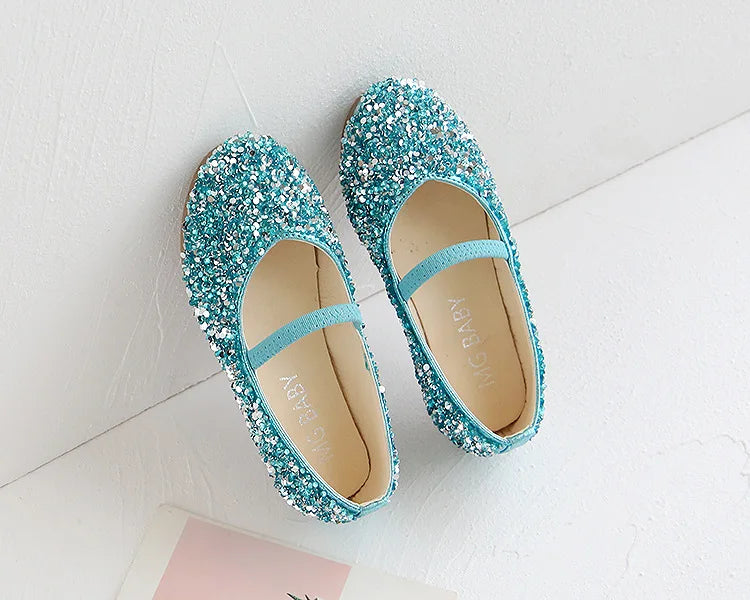 2024 Spring 1 to 12 years old girls dress shoes Beauty Pointed Toe Teen Girl Leather Shoes Bling Princess Wedding Shoes F12131