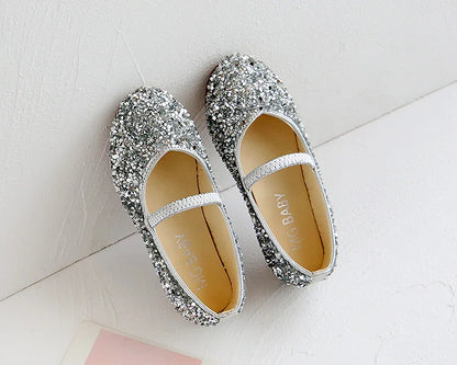 2024 Spring 1 to 12 years old girls dress shoes Beauty Pointed Toe Teen Girl Leather Shoes Bling Princess Wedding Shoes F12131