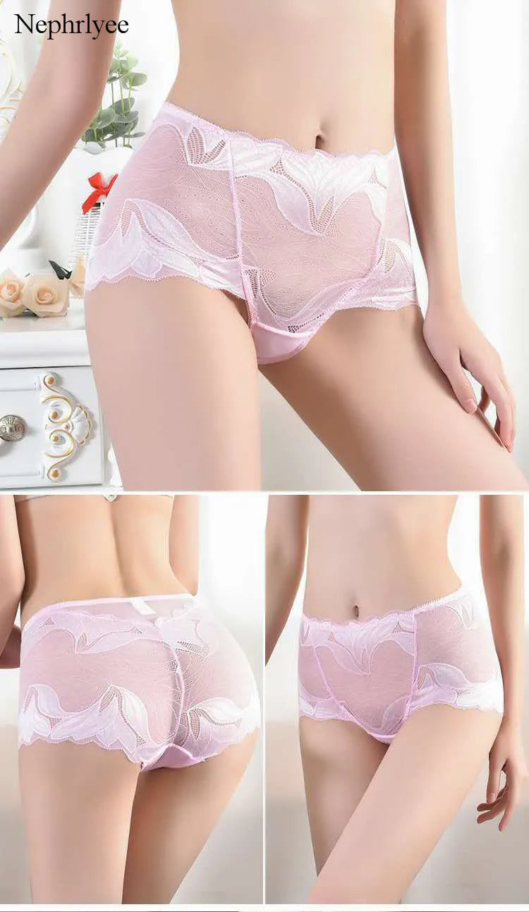 M/XL Women Panties Sexy Lace Underwear Transparent Boyshort Lingerie Female Seamless Briefs Underpants S000538