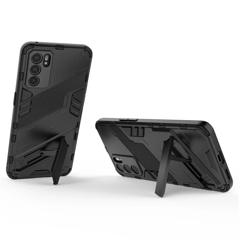 For Oppo Reno6 5G Case Reno 6 Pro 5G Cover Shockproof Bumper Bracket KickStand Holder Full Protect Armor Phone Case Reno 6 5G