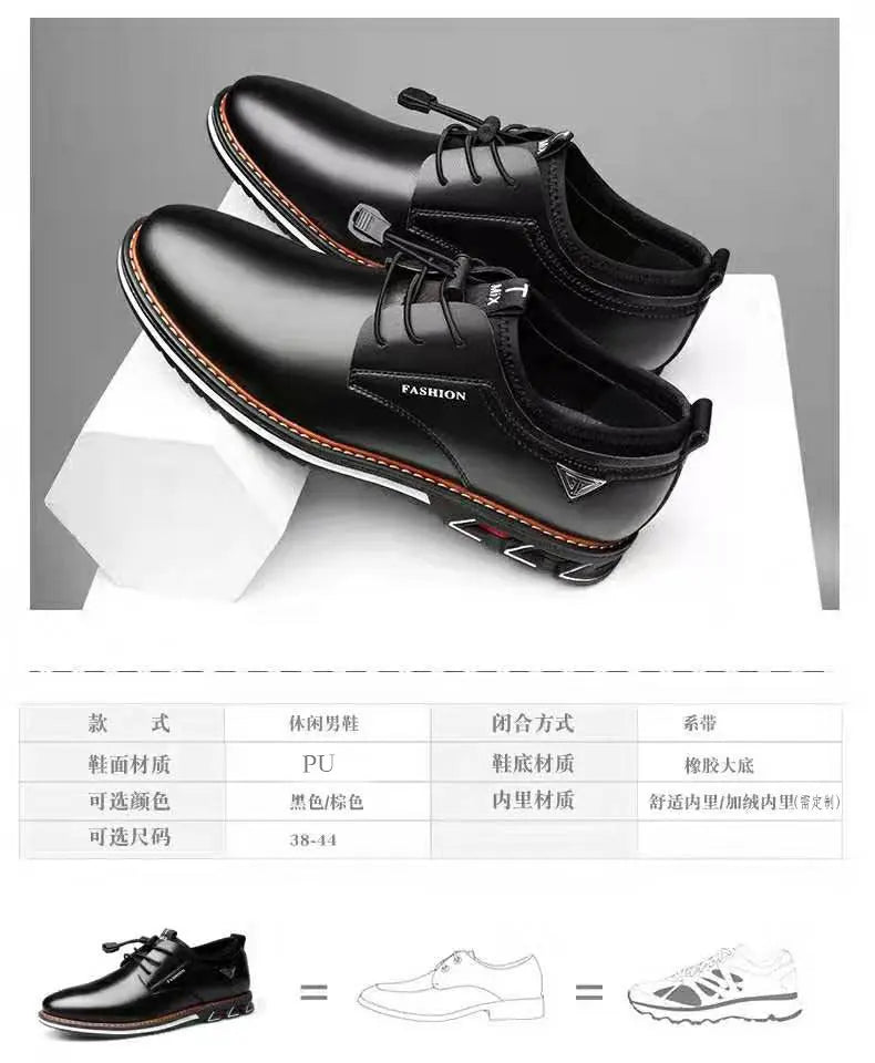 2021British Casual Single Shoes Leather Shoes Formal Shoes New Men Shoes Leather Cowhide Leather Shoes Men Comfortable Low-top