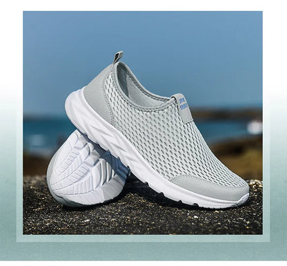 Summer Mesh Men Shoes Sneakers Breathable Flat Shoes Slip-on Sport Trainers Comfortable Lightweight Men Shoes Zapatillas Hombre