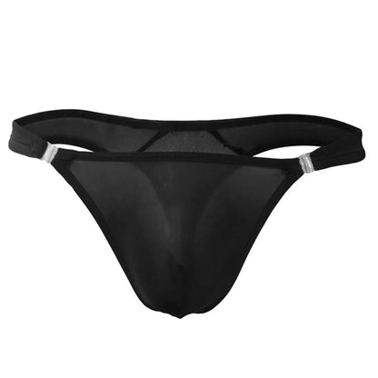 UNWE 2020 U Convex Mens Briefs Sexy Mini Men Thong Tanga Sexy Ice Silk U Convex Crotch Underpants Releasable Button