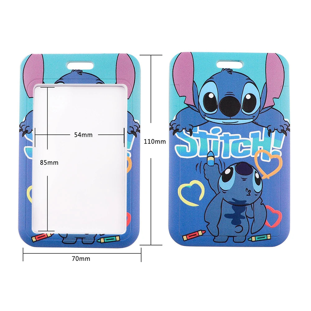 Lilo Stitch Cute Couples Lanyard For Keys Chain Credit Card Cover Pass Mobile Phone Charm Straps ID Badge Holder Key Accessories