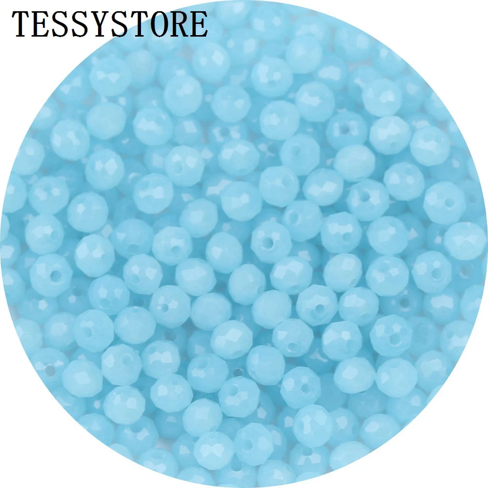 4mm/6mm Austria Faceted Crystal Beads High Quality Multicolor Loose Spacer Round Glass Beads For Jewelry Making Diy Accessories