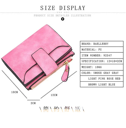 Baellerry Wallet Women Leather Luxury Card Holder Clutch Casual Women Wallets Zipper Pocket Hasp Ladies Wallet Female Purse