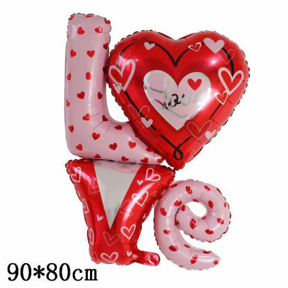 Love Heart Bear Foil Balloons Happy Birthday Valentine’s Day Party Decor Air Helium Globos Wedding Decorations Kids Toys Balloon