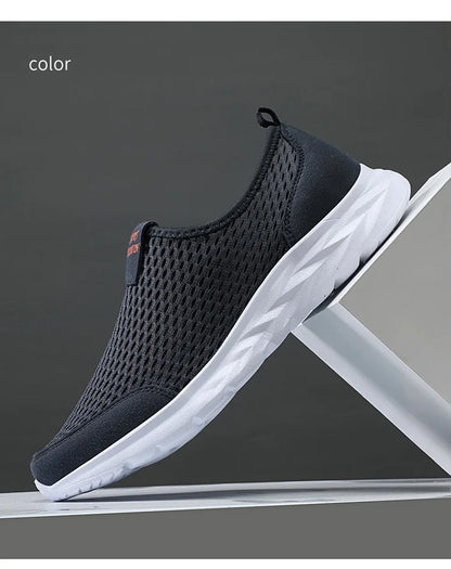 Summer Mesh Men Shoes Sneakers Breathable Flat Shoes Slip-on Sport Trainers Comfortable Lightweight Men Shoes Zapatillas Hombre