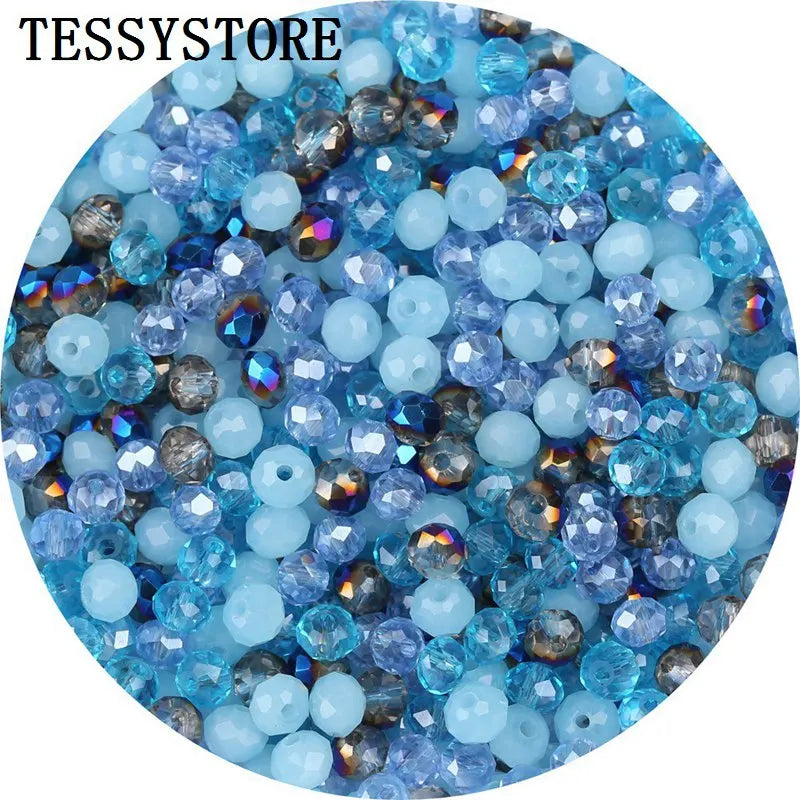 4mm/6mm Austria Faceted Crystal Beads High Quality Multicolor Loose Spacer Round Glass Beads For Jewelry Making Diy Accessories