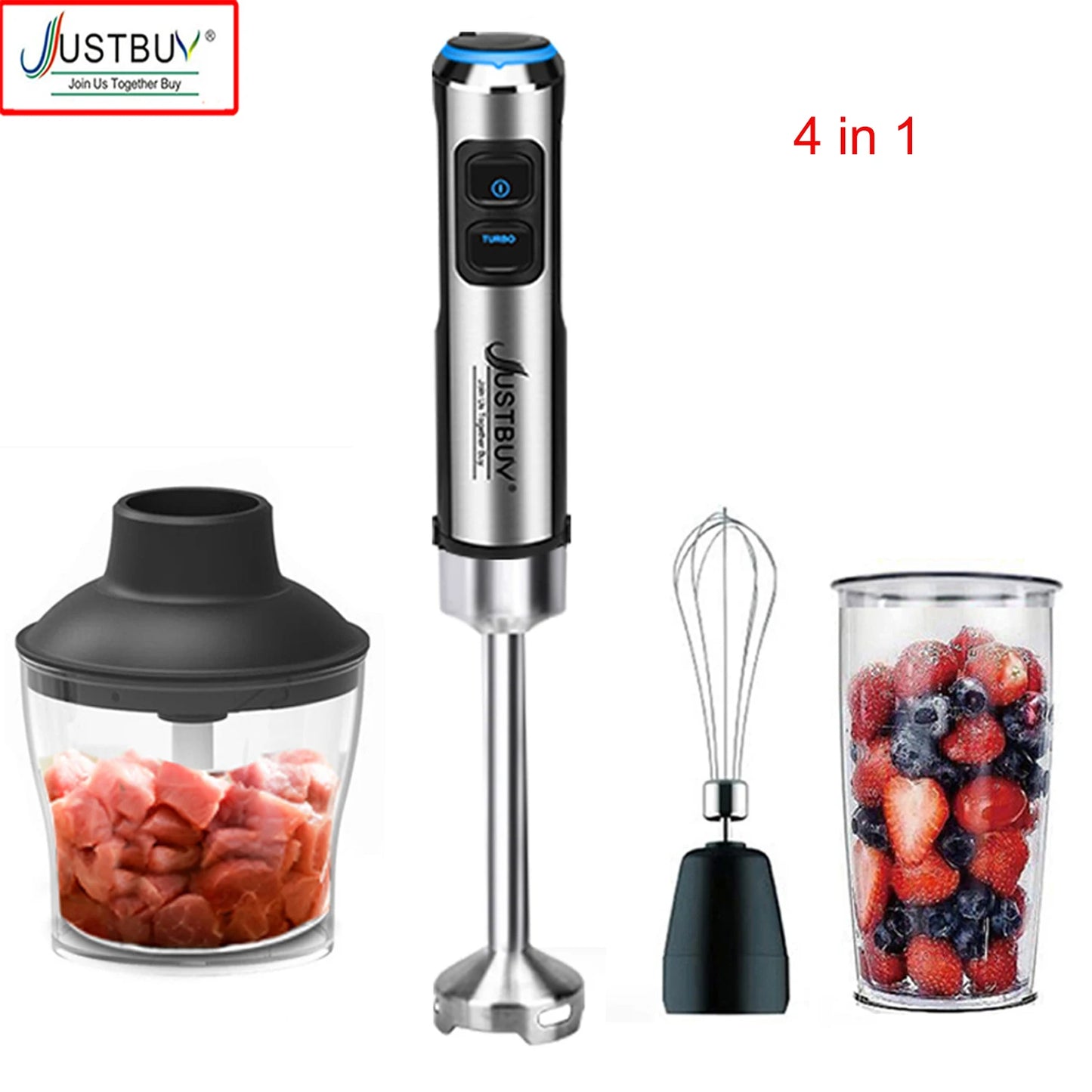 Euro 1500W 7/6/4 in 1 Electric Stick Hand Commercial Blender Food Processor Egg Whisk Mixer Juicer Meat Grinder