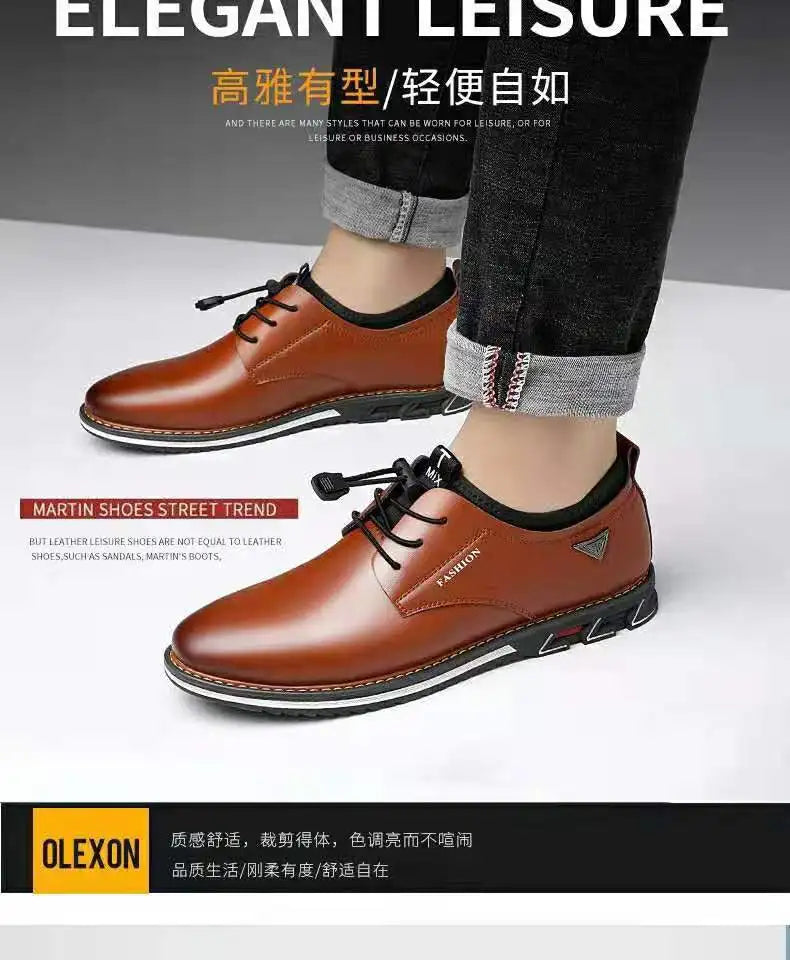 2021British Casual Single Shoes Leather Shoes Formal Shoes New Men Shoes Leather Cowhide Leather Shoes Men Comfortable Low-top