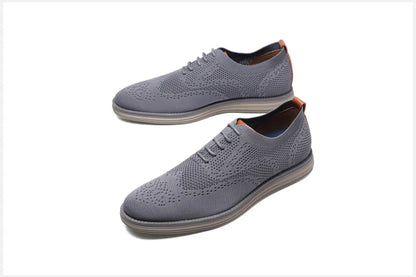 BHKH 2024 Breathable Knitted Mesh Casual Shoes Lightweight Smart Casual Shoes Office Work Footwear Men Shoes