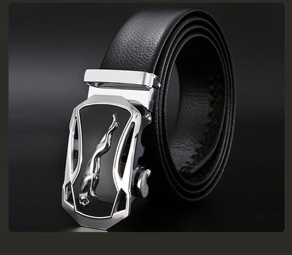 Men Belt Metal Luxury Brand Automatic Buckle Leather High Quality Belts for Men Business Work Casual Strap ZDP001A